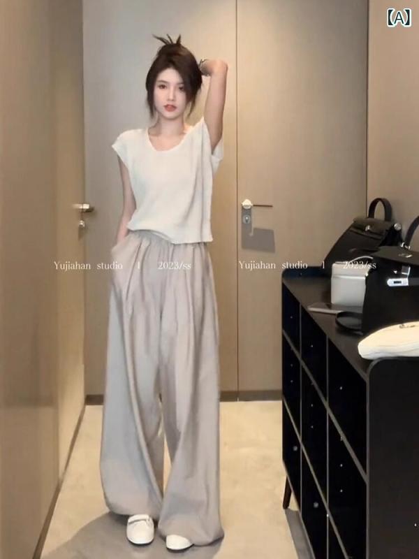 サマーニット レディース ティー プチ 衣装 高級 ファッション トップス ワイド レッグ パンツ 女性用 ツーピース スーツなど 夏服が 揃っています