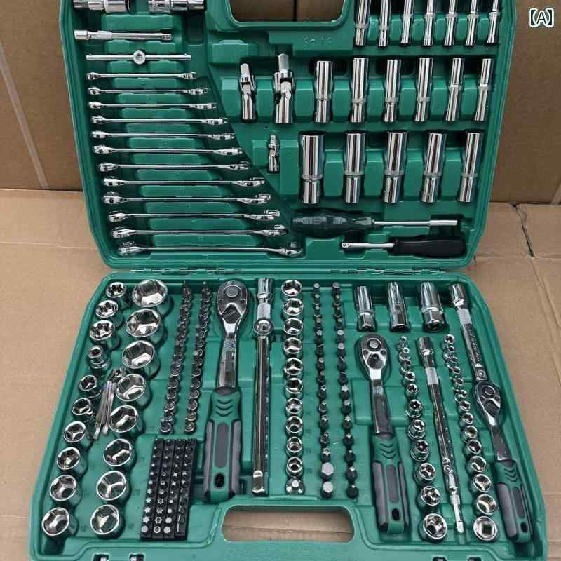 ラチェット レンチセット ドイツ 216 ピース 修理 セット 多機能 ソケットレンチ コンビ ネーション スリーブ ラチェットレンチ 車 自動車 整備 士