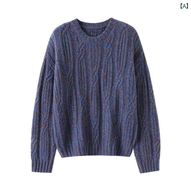 私ののアイテム~白い花柄の山羊毛のセーター女性用。丸 c インチ丁寧なシルケン製造厚手でゆったり。