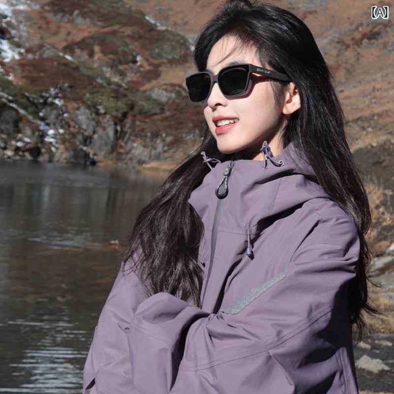 アウター パーカー アウトドア 鉱物 パープル アウトドア 上衣 成人女性用 2025烏兎  山岳 防風 小型 山登り 服 成人男性用
