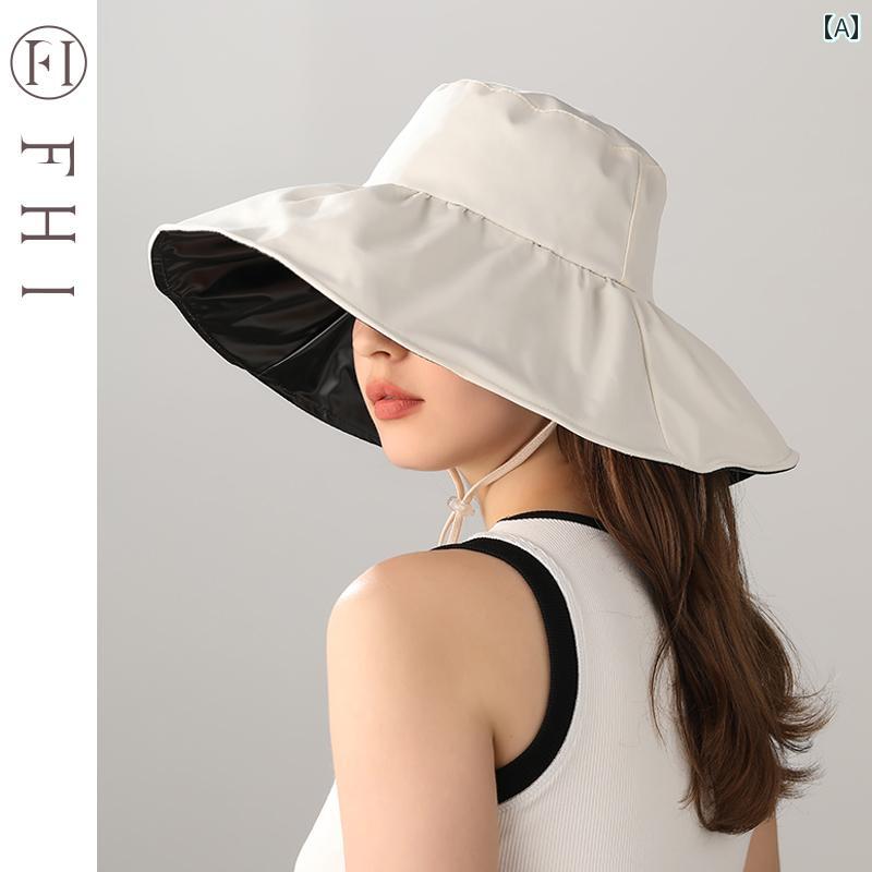 帽子 UVカット サンハット FHIのフロッピーな日よけ帽子は女性向けで顔をカバーし紫外線から保護する夏の太陽帽。屋外での使用に最適なつば広のフィッシャーマン帽。