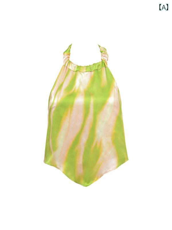 ホルターネック レディース トップス ホルターネック レディース トップス SUMMERLAND ピンク グリーン シルク バックレス ストラップ ホット ガール ホルターネック ベスト サスペンダー |サポートシェアグローバル