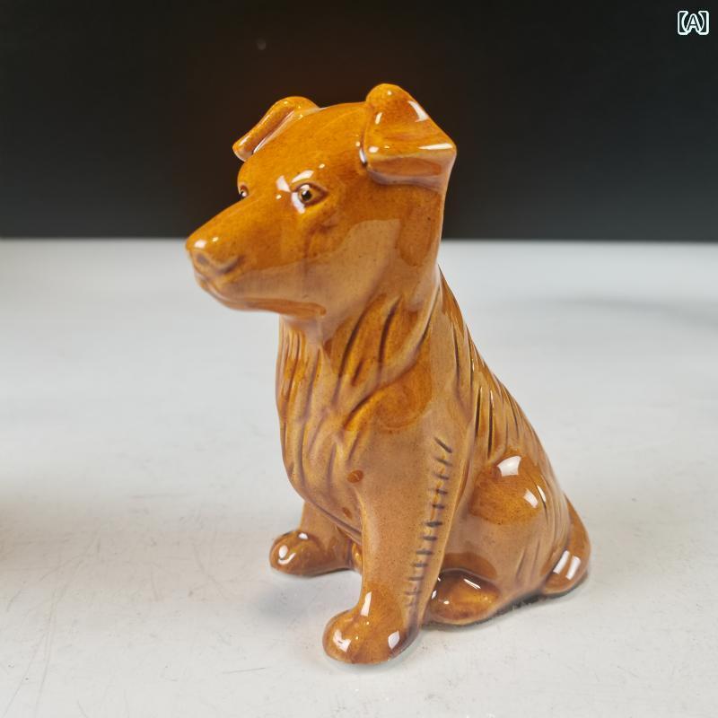 おもちゃ　ホビー 洛 邑 三 色 陶器 犬 唐 干支 土 黄 角 埋め 粘土 解決 装飾 動物