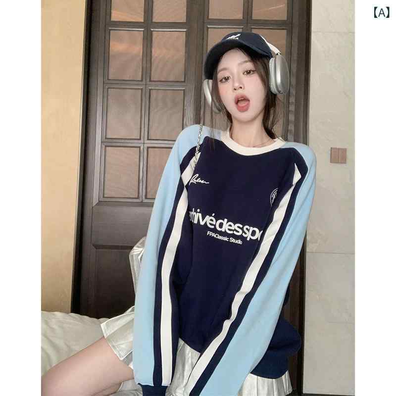 Tシャツ　半袖 リボン プルオーバー スウェットシャツ 2025 秋 薄手 ステッチ ハイ ストリート チャイナ風 カジュアル アメリカン ラウンドネック 5,595円