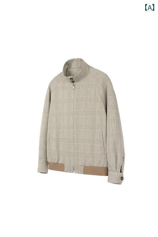 アウター　メンズ　ジャケット　パーカ ニュー ディケイ 24 FW プリンス オブ ウェールズ ハウンドトゥース ハリントン ジャケット カジュアル ショート ワイド コート