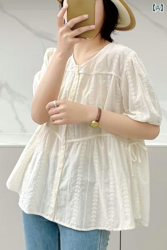 レディース Tシャツ ゆったり 夏 2300 斤 大きいサイズ フレンチ シャツ 女性 太め mm ゆったり スリム 半袖 イン