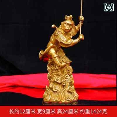 ホビー　雑貨　装飾品 銅製の 猿の 飾りを 開く 雲の 上を 歩く 孫悟空と 戦う 仏像 家庭用