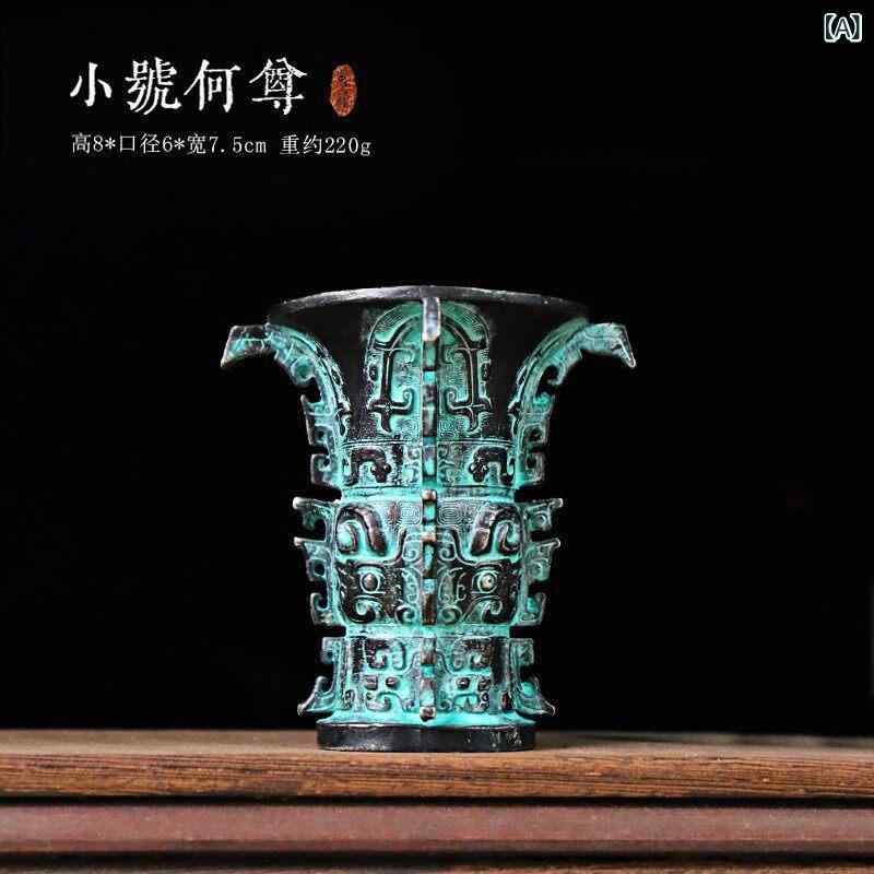 ホビー　雑貨　装飾品 何 尊 中国 アンティーク ブロンズ アンティークコレクション リビング ルーム ポーチ 防具 棚非 伝統 装飾品