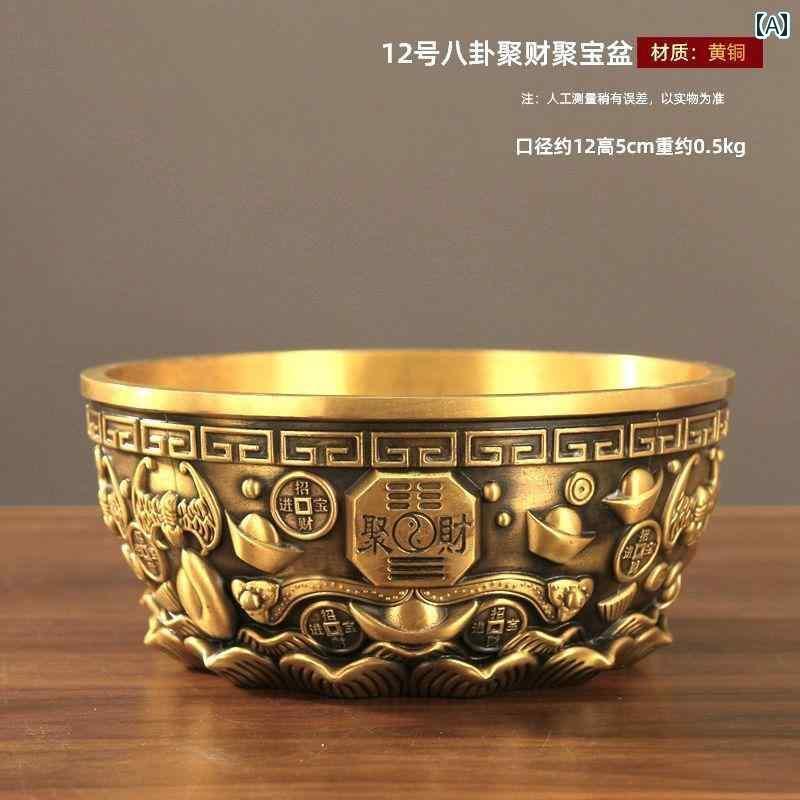ホビー　雑貨　装飾品 銅の 豊穣の 角 飾り 家庭の リビング ルームの 装飾 富を 引き寄せ 集める 大きい 盆の 貯金 箱
