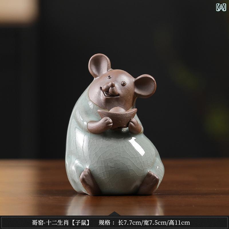 ホビー 雑貨 装飾品 な 十二支の 飾り マスコットの フル セット 龍 馬 ネズミ 牛 虎 ウサギ 蛇 羊 猿 鶏 犬 豚 陶芸 品|サポートシェアグローバル