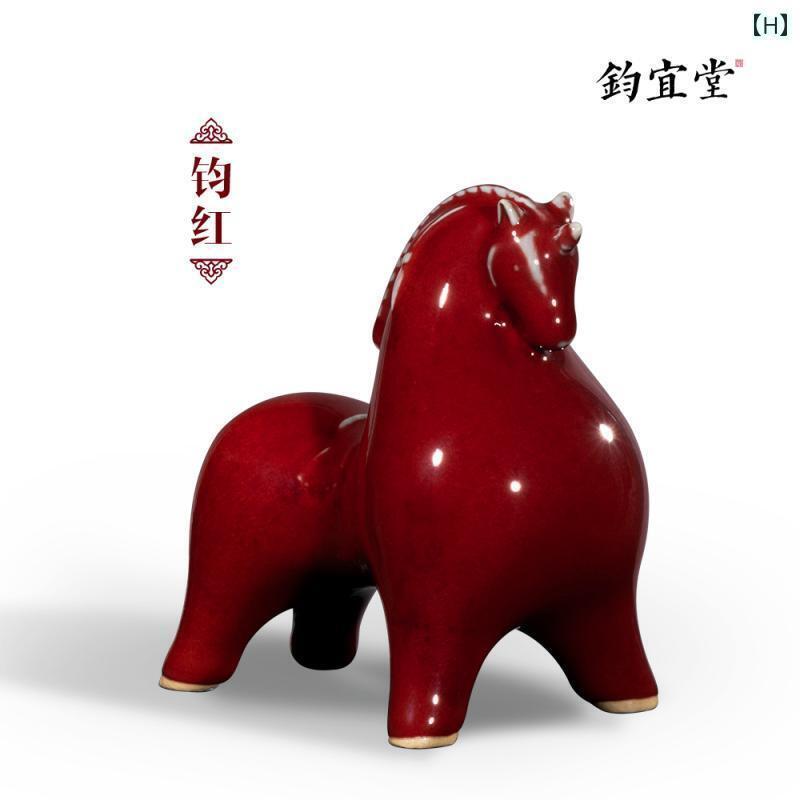 ホビー　雑貨　装飾品 創造的な 幸運を もたらす 唐 馬の 飾り 陶器の 動物の 馬 チャイナ風 リビング ルーム 勉強 部屋 オフィス デスク トップの 装飾｜サポートシェアグローバル