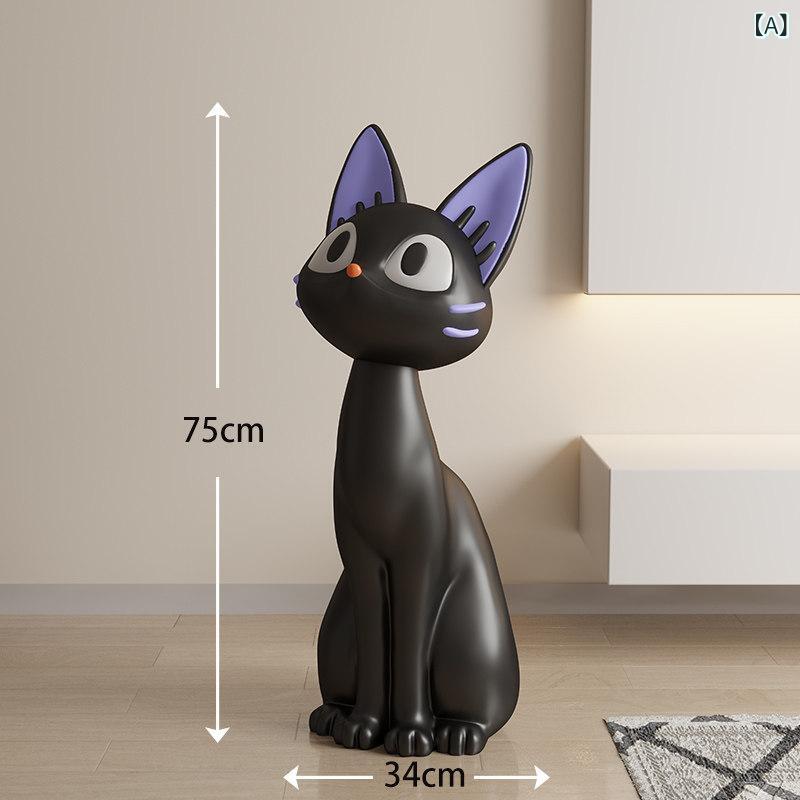雑貨 装飾品 芸術的な 黒 猫の リビング ルームの 大きい テレビキャビネット ソファの 横の 床の 装飾の 移動 オープニング ギフトの 装飾品