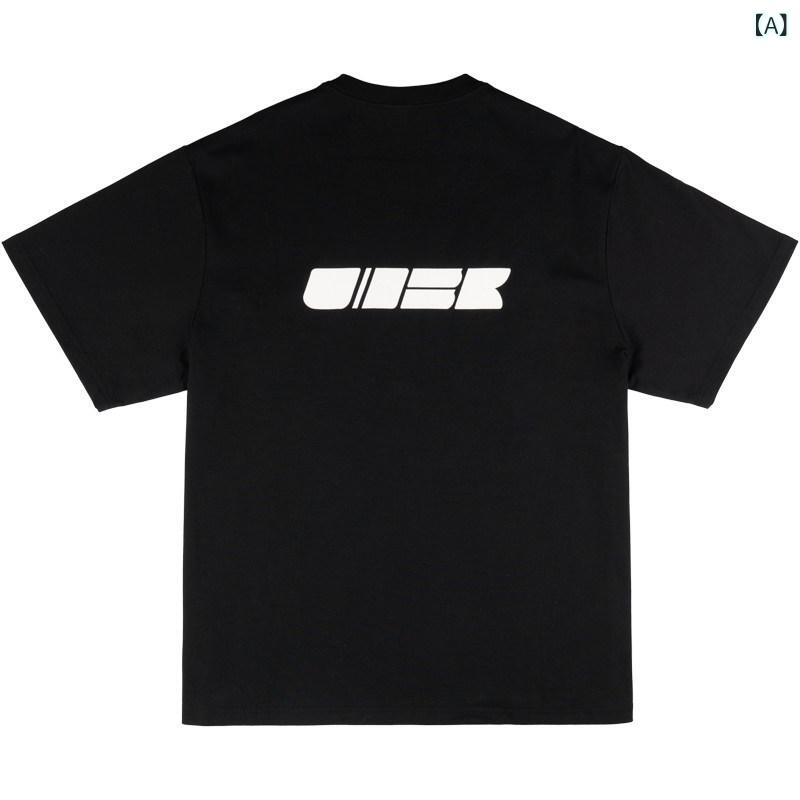 Tシャツ　メンズ　おしゃれ アンダー ブロークン UDBK イタリック ブロック ハイエンド 300 g ヘビー コットン シンプル 半袖 カップル Tシャツ