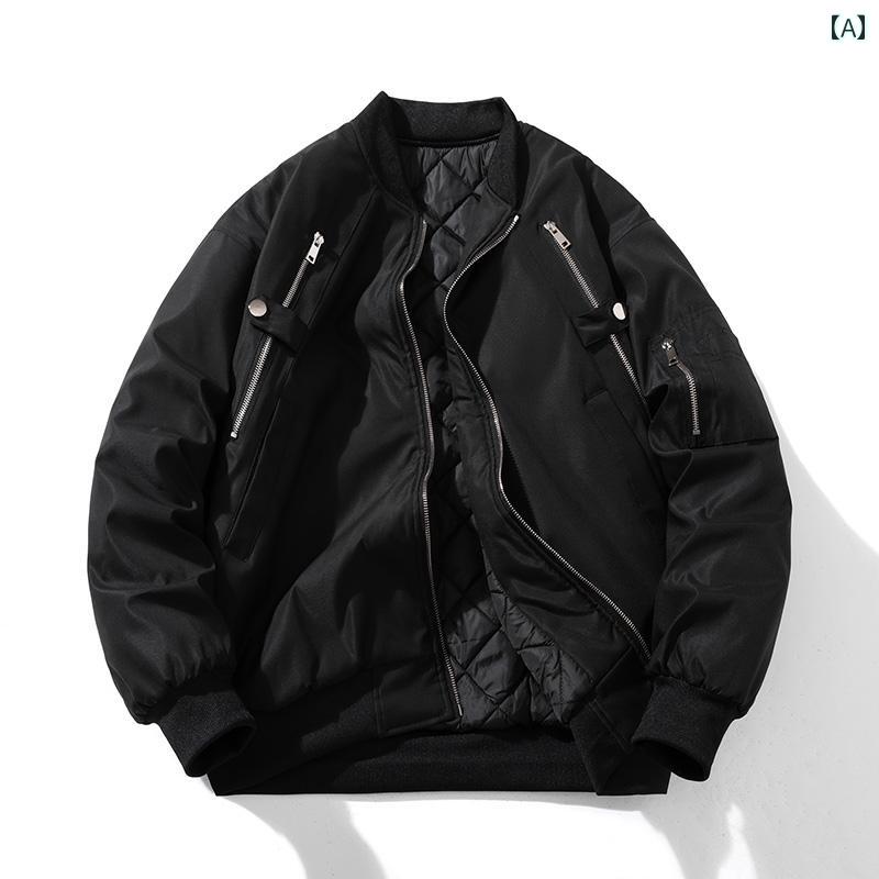 ジャケット　パーカー　メンズ　シンプル 春秋冬 ファッション パイロット ジャケット メンズ レディース カップル ワークウェア キルティング 野球 コットン ウェア