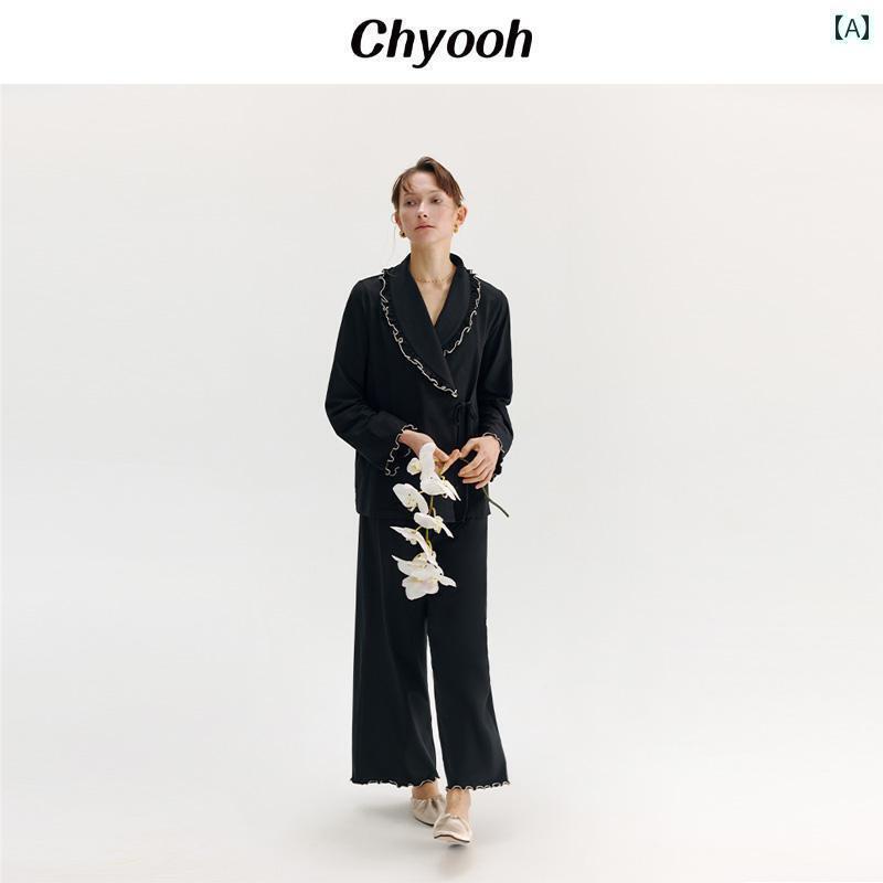 パジャマ レディース 上下 Chyooh Chiyou 秋 ピマ 綿織物 外で 着られる パジャマ フランス共和国の 分かりやすい 御前上等 介護ホームお召しもの 背広