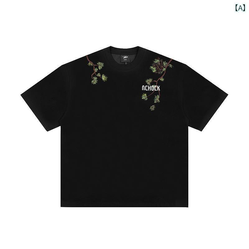 プルオーバー レディース 可愛らしい 【 Achock バス発着場】 春夏 メンズレディース 瀬戸もの風 刺しゅう 半袖 プルオーバー の アメカジ トップス