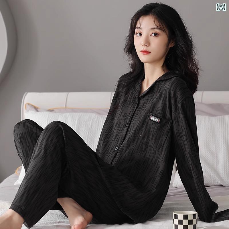 レディース　パジャマ　スウェット　上下 女性用 綿 パジャマ 春秋 2024 長袖 ズボン ホーム 服 スーツ 大きいサイズ 薄手 スタイル シンプルで 外で 着用 できます