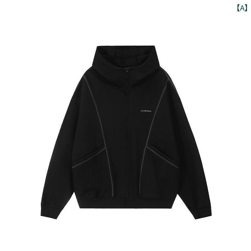 パーカー　フード付き　ニット Achock オフィシャル ストア ヘビー エア レイヤー カーディガン ジッパー セーター ジャケット 25 春 カップル プロフィール トップ