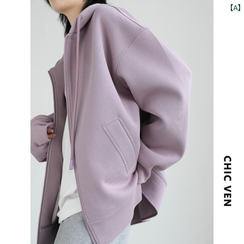 パーカー　フード付き　ニット CHICVEN Unrestrained Self ヘビー クラフト カジュアル フード付き プロ ファイル セーター カーディガン ジャケット ミドル 丈｜サポートシェアグローバル 9,697円