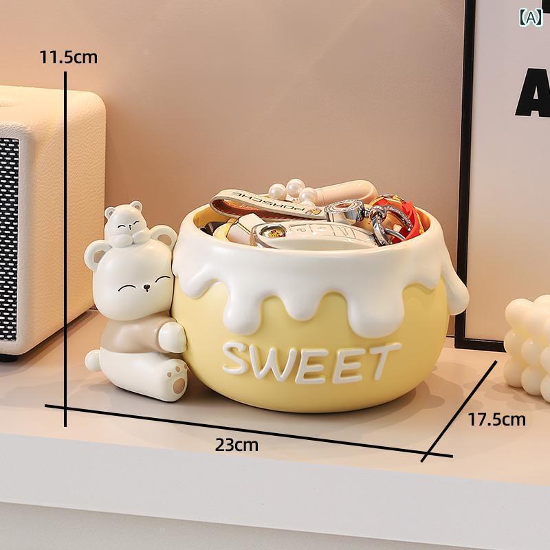 インテリア　ラック　収納 かわいい クリーム ベアの 玄関 飾り ドアの 鍵 収納 家の リビング ルームの 靴 箱の 引っ越しの 贈り物