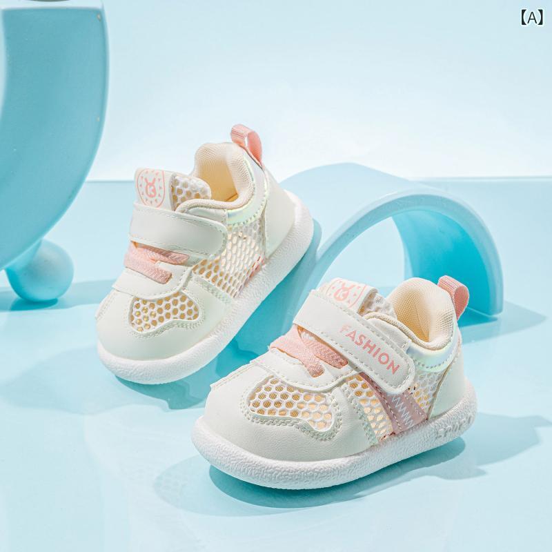 ベビー　シューズ　かわいい 女の子用 ベビー 幼児用 シューズ 夏用 子供用 サンダル ソフト ソール メッシュ 春