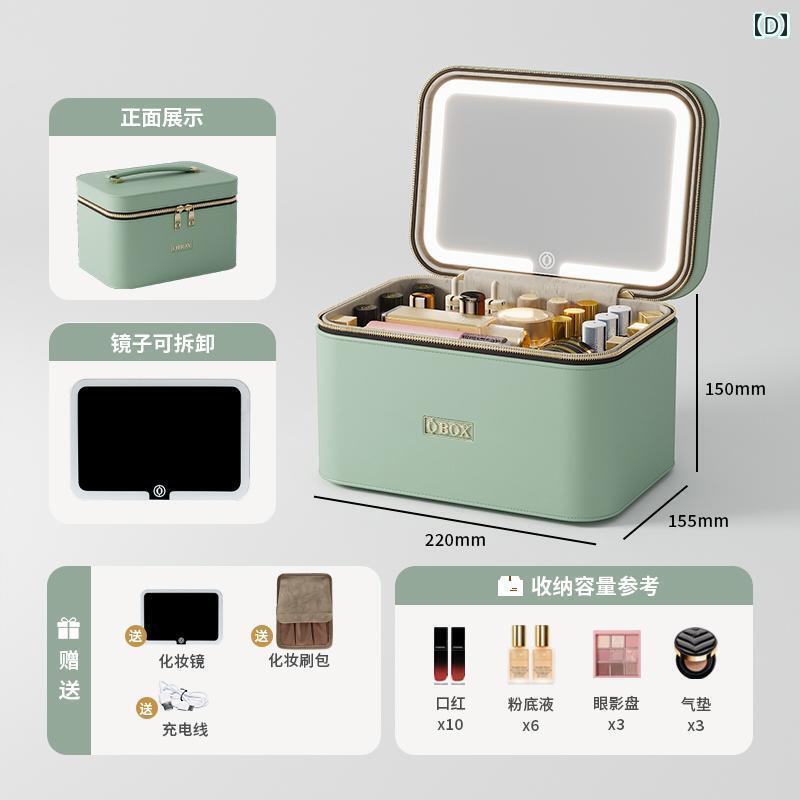 メイク　道具　セット　 OBOX 化粧 品 収納 ボックス 美容 ツール ブラシ ポータブル 収納新 2025 ミラー 付き スマート メイクアップバッグ