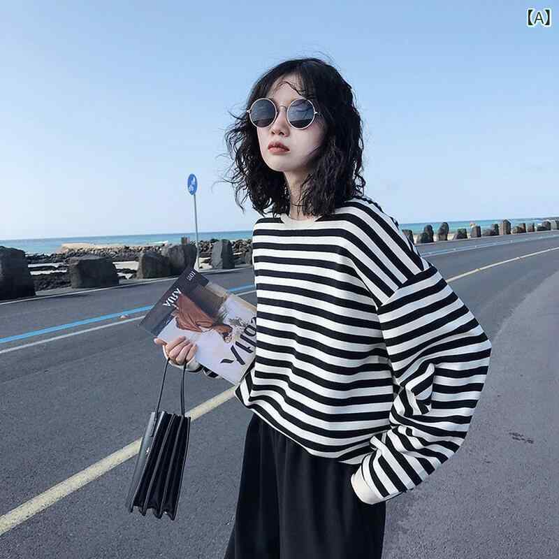 ストライプ　パジャマ　スウェット 春秋 女性用 パジャマ 綿 外で 着用 可能 長袖と長 ズボン イン スタイル 家 着 外出 薄手 カジュアル スーツ