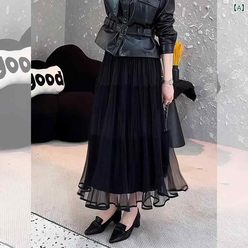 レディース スコート 御機嫌酉の方角 レディース 黒 メッシュ スコート 春夏の新 表現スタイル 肉を 押しかぶせる して 細く 見せ で 年歳 を 助け出す a生産ライン