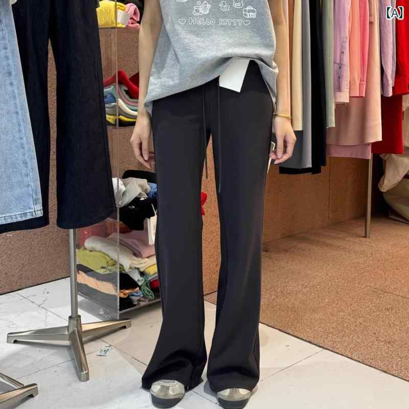 レディース カジュアル パンツ SIMNICE スリム 万能な ワイド レッグ カジュアル パンツ レディース 2025 春 ドレープ フレアパンツ P 6705