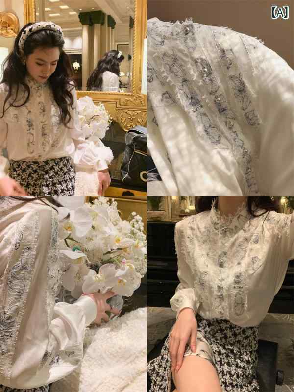 レディース プルオーバー スピード競技 Yujian SARAVIVI リリー 意気ごみ フローラルプリント 絹地 スピード競技 白いこと プルオーバー レディース
