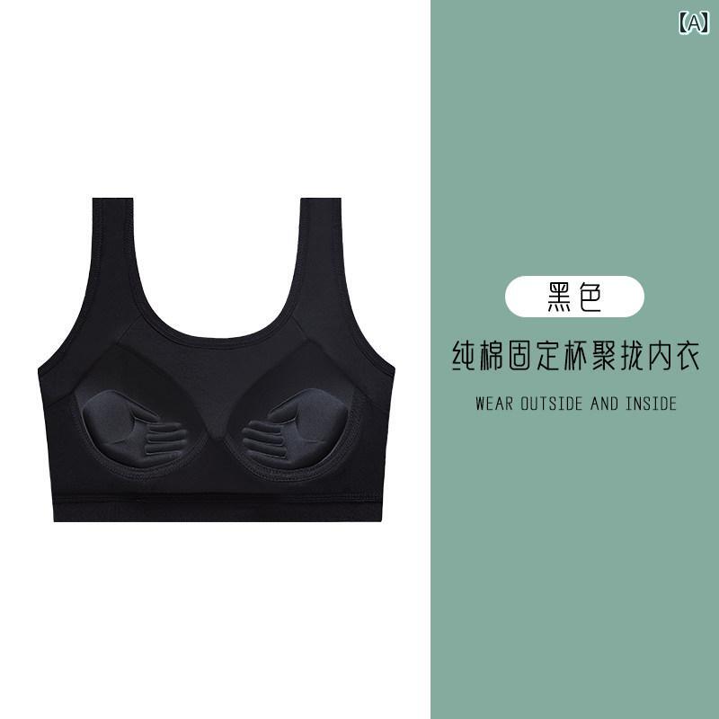 レディース　ブラジャー　ティーン 綿 7 A 抗菌 ベスト 下着 女性 固定 ワンピース カップ ガール 耐衝撃 スポーツ チューブ トップ スチール リングなし ギャザー 胸 ラップ