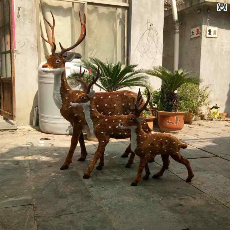 おもちゃ　動物　かわいい シミュレーション ニホン ジカ 大型 動物 装飾品 樹脂 標本 トナカイ クリスマス 鹿 装飾 ノロジカ
