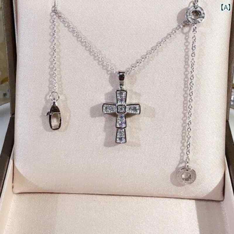 ネックレス　十字架　クロス 蛇 年 フル ラインストーン クロス ネックレス 18 K 鎖骨 ヒップ ホップ カップル お姫様の 日 ギフト