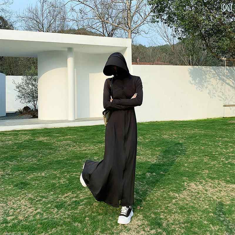 パーカー　薄手　ジャケット 2025夏 ロング 全身 日焼け防止 服 女性 スリム 冷感 スカート 紫外線 防止 ウエスト
