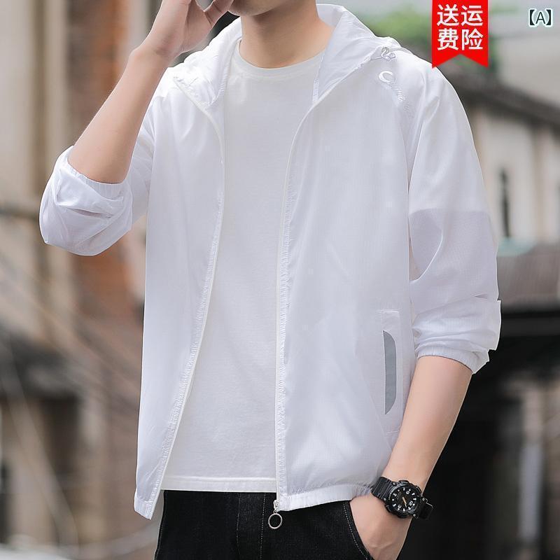 パーカー　薄手　ジャケット 冷感 日焼け防止 服 メンズ 夏 薄手 白 2025 釣り アウトドア ジャケット