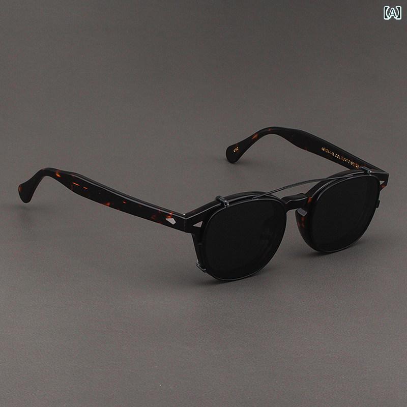 サングラス レンズ おしゃれ MOSCOT LEMTOSH クリップ オン サングラス デュアル 偏光 2 イン 1 ハンギング フレーム プラス メガネ セット