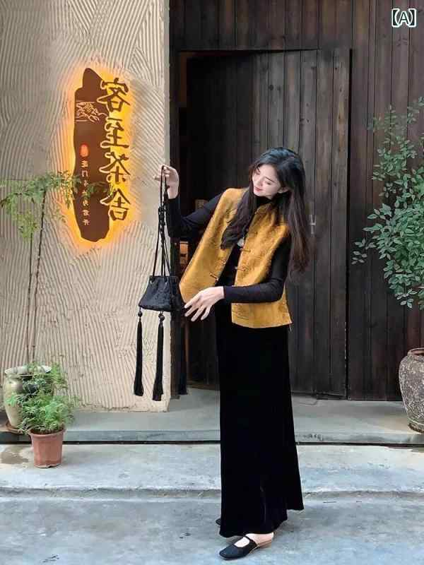 ドレス　レディース　チャイナドレス 春の 服装は チャイナ風 婦人服 一式 ベスト 軽い 高級 チャイナ ドレス スーツ 2025 8,490円