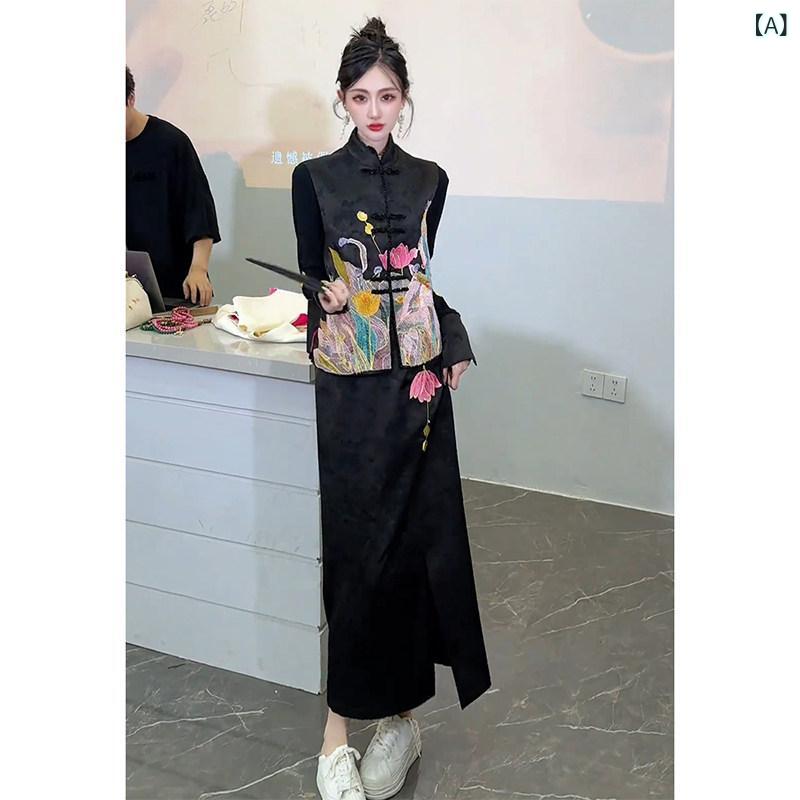 ドレス チャイナドレス レディース 春の チャイナ風 婦人服 一式 軽い 贅沢な 高級 チャイナ ドレスの スカート 2025 スタイル|サポートシェアグローバル