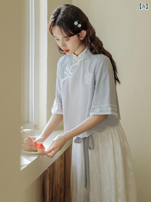 ドレス　チャイナ　レディース 中国 レトロ 中華 レディース 学生 服の チャイナ ドレス スーツ 裕福な 小さい ドレスの 漢服の スカート
