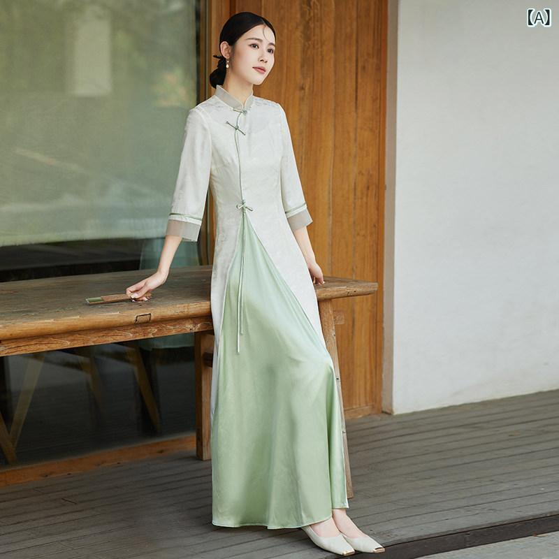 ドレス　チャイナ　レディース 中国 ドレス 2025 レディース 夏の チャイナ スカート 服 チャイナ風 漢服 ロング｜サポートシェアグローバル