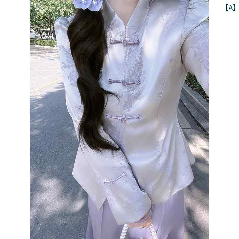 ドレス　チャイナ　レディース 春の 初めに 2025年の ホットな チャイナ風 レディース 服の 民族 風の ジャケット 高級 チャイナ ドレス スーツ 完全な セットを 合わせます