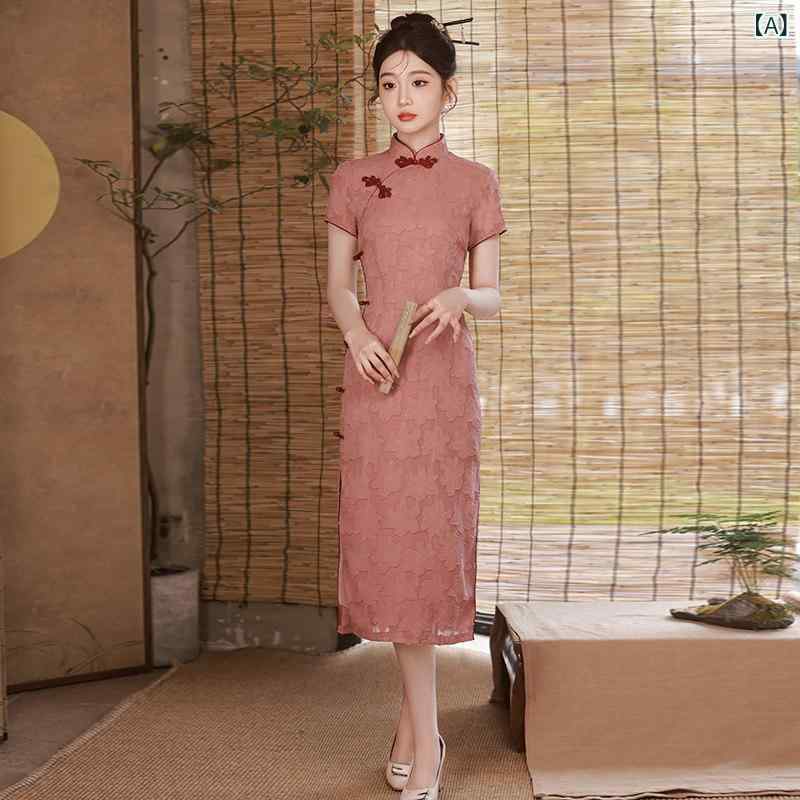 ドレス　チャイナ　レディース 中国 チャイナ ドレスは 若見え 女の子 2025 美しい 小さい ドレスの 日常 着の 夏を しました