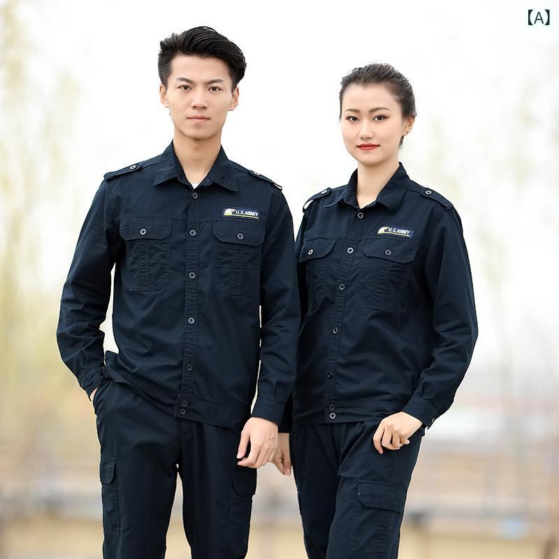 作業着　メンズ　ワーク 男性用 夏用 薄手 作業着 労働 保護 スーツ 綿 ツイル 耐 磨 耗 溶接 火傷防止 女性用 工場 服