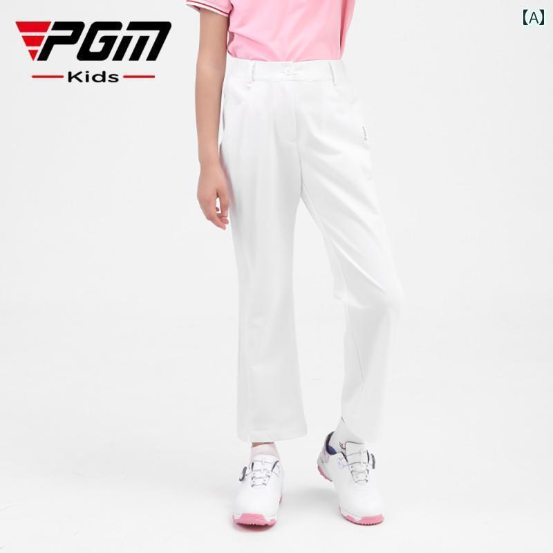ゴルフ　ウェア　子供 PGM 子供用 ゴルフ パンツ 女の子 春夏 カジュアル スポーツ ベルボトム Tシャツ スーツ