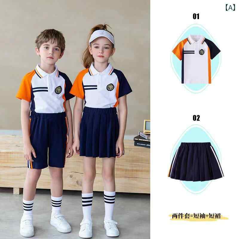 ゴルフ 御召しもの ちびっ子 夏用 ゴルフ御召しもの ちびっ子用 半袖 ティーシャツ トップス お坊っちゃん用 遊撃手 ズボン下 お嬢さん用 スコート 運動競技御召しもの 背広