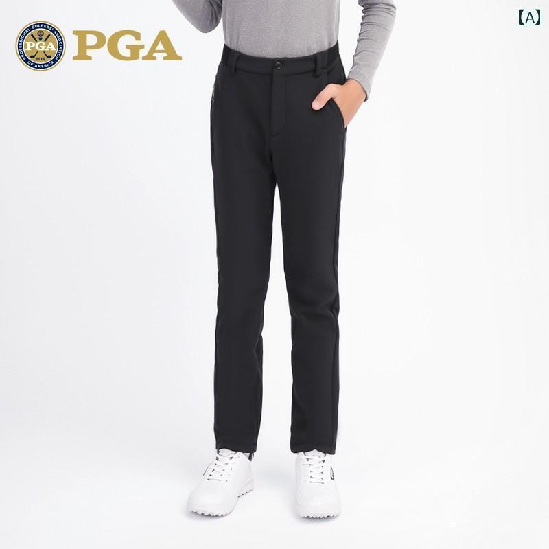 ゴルフ　ウェア　子供 PGA 子供用 ゴルフ パンツ 秋冬 裏起毛 衣類 スポーツ 男の子 伸縮性 ベルト ボール｜サポートシェアグローバル