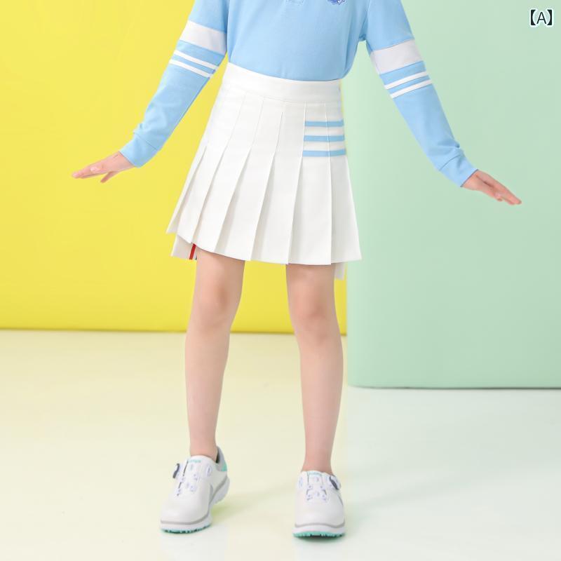 ゴルフ ウェア スポーツ ゴルフ 子供用 女の子 ショート スカート 学生 半 丈 伸縮性 ハイウエスト 露出 防止 スポーツ プリーツ パンツ