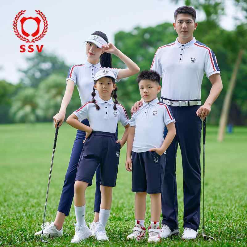 ゴルフ　ウェア　スポーツ ゴルフウェア レディース スーツ トップス パンツ 男女 カップル 親子 子供 GOLF 韓国 スポーツ SSV 夏