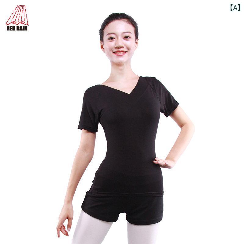 フィットネス　レディース　ウェア　パンツ レッドレイン ダンスウェア トップス 半袖 Vネック レディース エクササイズウェア エアロビクス スクエア ヨガ ウェア 夏
