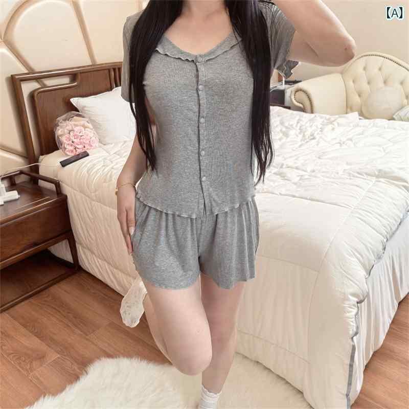 レディース　インナー　サスペンダー 女性用 パジャマ 夏用 デザイア スタイル フレンチスタイル 綿 モダール 高級 胸 パッド 付き グレー ホームウェア スーツ